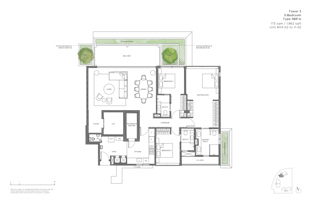 15 Holland Hill Floor Plan 3 Bedroom B