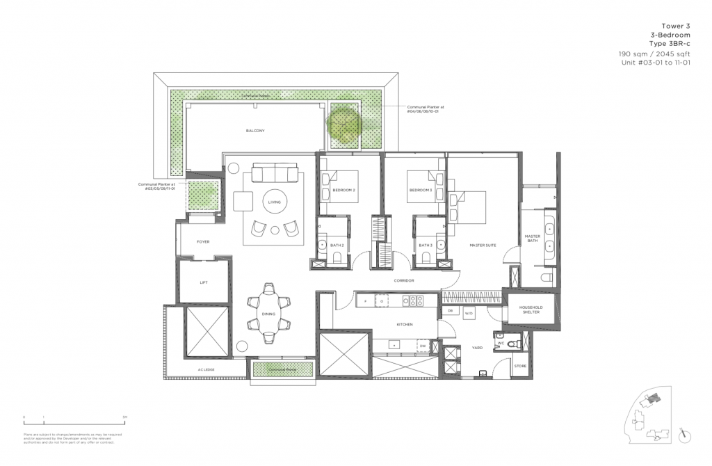 15 Holland Hill Floor Plan 3 Bedroom C