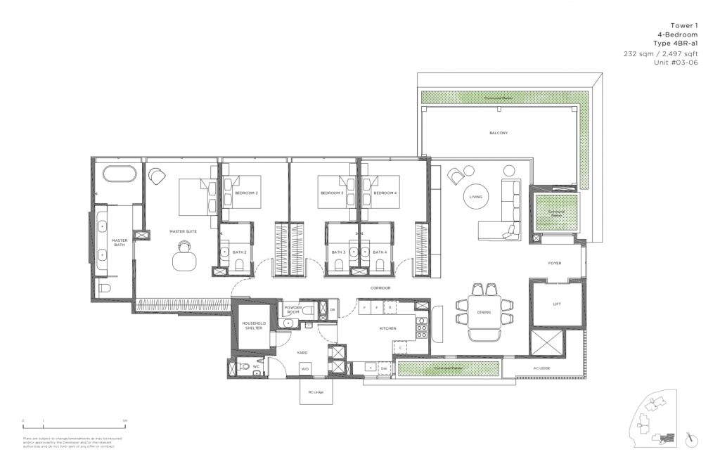 15 Holland Hill Floor Plan 4 Bedroom A1